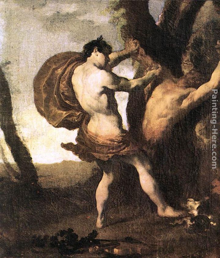 Apollo and Marsyas painting - Johann Liss Apollo and Marsyas art painting